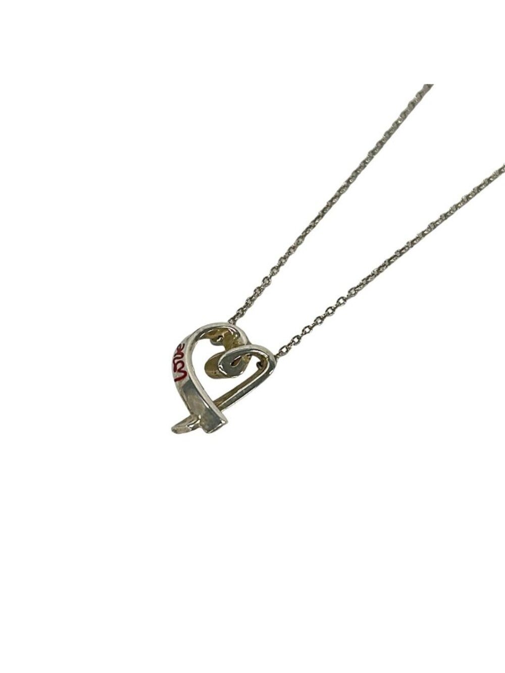 Tiffany & Co Necklace Loving Heart Silver Red Love